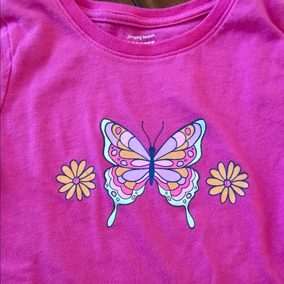 Jumping Beans Pink Butterfly and Flowers Tee - Picture 4 of 4